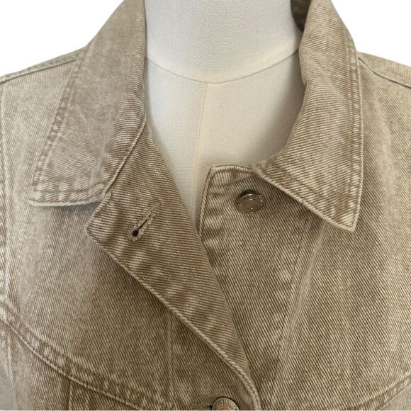 NWT Elan Joy Vest Tan Wash Button Down Denim with Pockets Sz Med - Picture 4 of 14